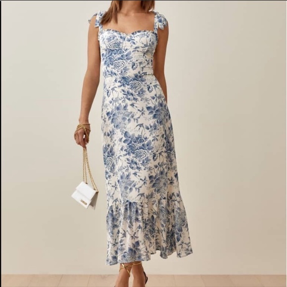 NWT Reformation Nikita Dress pompadour - Picture 2 of 8